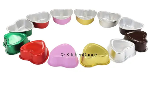Disposable Mini Heart Shaped Foil Pan   #3055NL KitchenDance