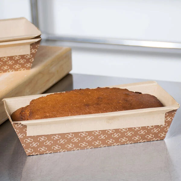 1-1/2 lb. Bakeable Kraft Paper Loaf Pan - #31906