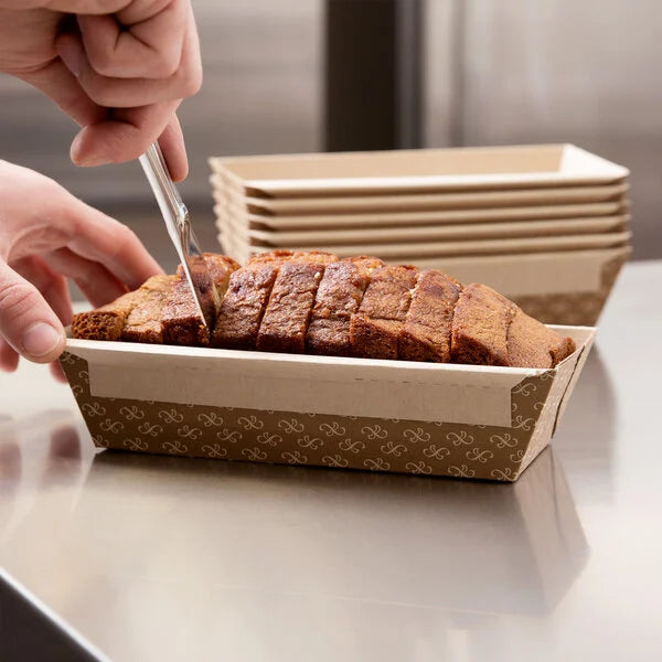 1-1/2 lb. Bakeable Kraft Paper Loaf Pan - #31906