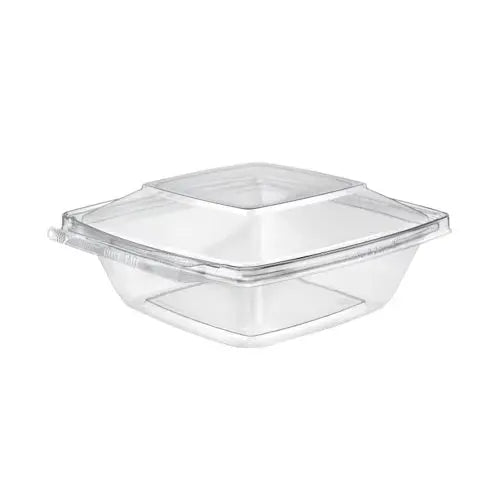 32 oz hinged deli container in white background