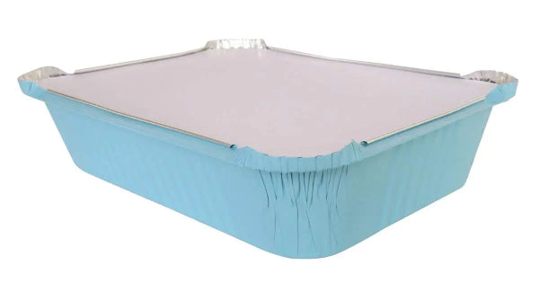 Colored Disposable Aluminum 3.75 Pound Carryout pan w/ Board Lid #3227L KitchenDance