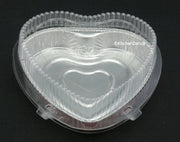 plastic clamshell container for heart shaped holidy baking pan, 