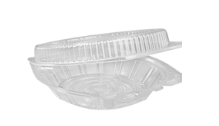 D&W Fine Pack 9" Hinged Pie Container with Low Dome Lid - #36109