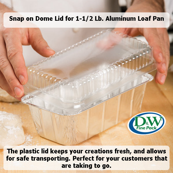 Plastic lid for D & W Fine Pack 1½ lb. Foil Loaf Pan #PL-208