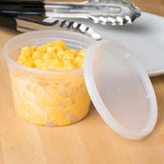 Tripack Deli Pro 16 oz. Round Microwavable Food Storage Deli Container With Lid Combo Pack - #TD40016- Pack of 48 Tripack Deli Pro