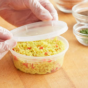Tripack Deli Pro 8 oz. Round Microwavable Food Storage Deli Container With Lid Combo Pack - #TD40008 -Pack of 48 Tripack Deli Pro