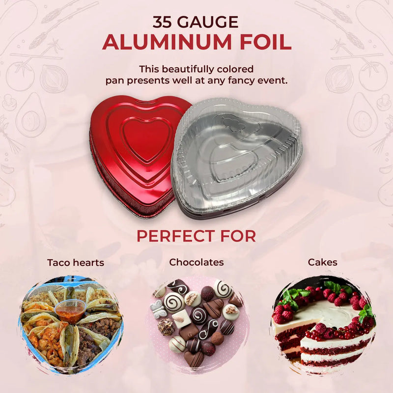 Disposable Heart Shaped Foil Pan with Plastic Dome Lid   #339P HFA Inc. -- Handi-foil of America