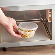 Tripack Deli Pro 8 oz. Round Microwavable Food Storage Deli Container With Lid Combo Pack - #TD40008 -Pack of 48 Tripack Deli Pro
