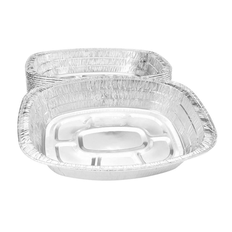 Disposable Large Oval Roaster Aluminum Foil Pan - #40010NL