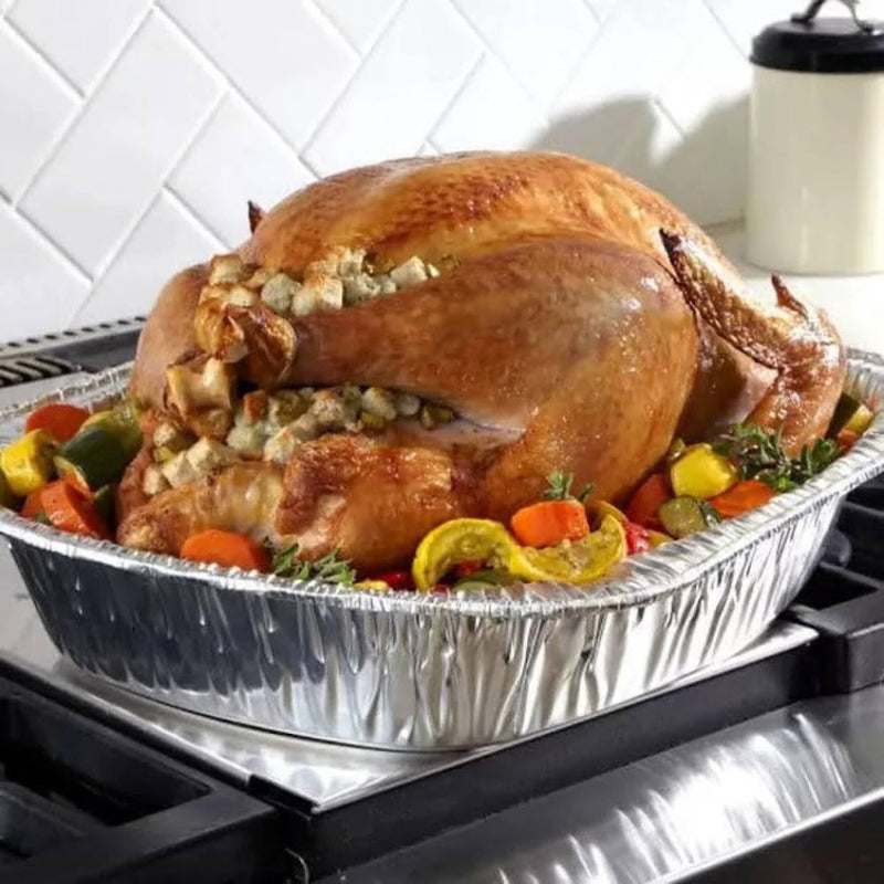 Disposable Large Oval Roaster Aluminum Foil Pan - #40010NL