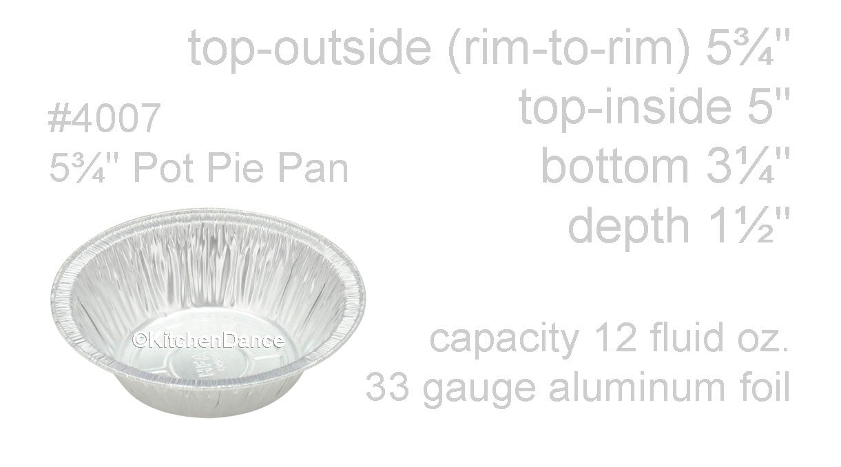 disposable aluminum foil 5¾" pot pie pan, baking pan