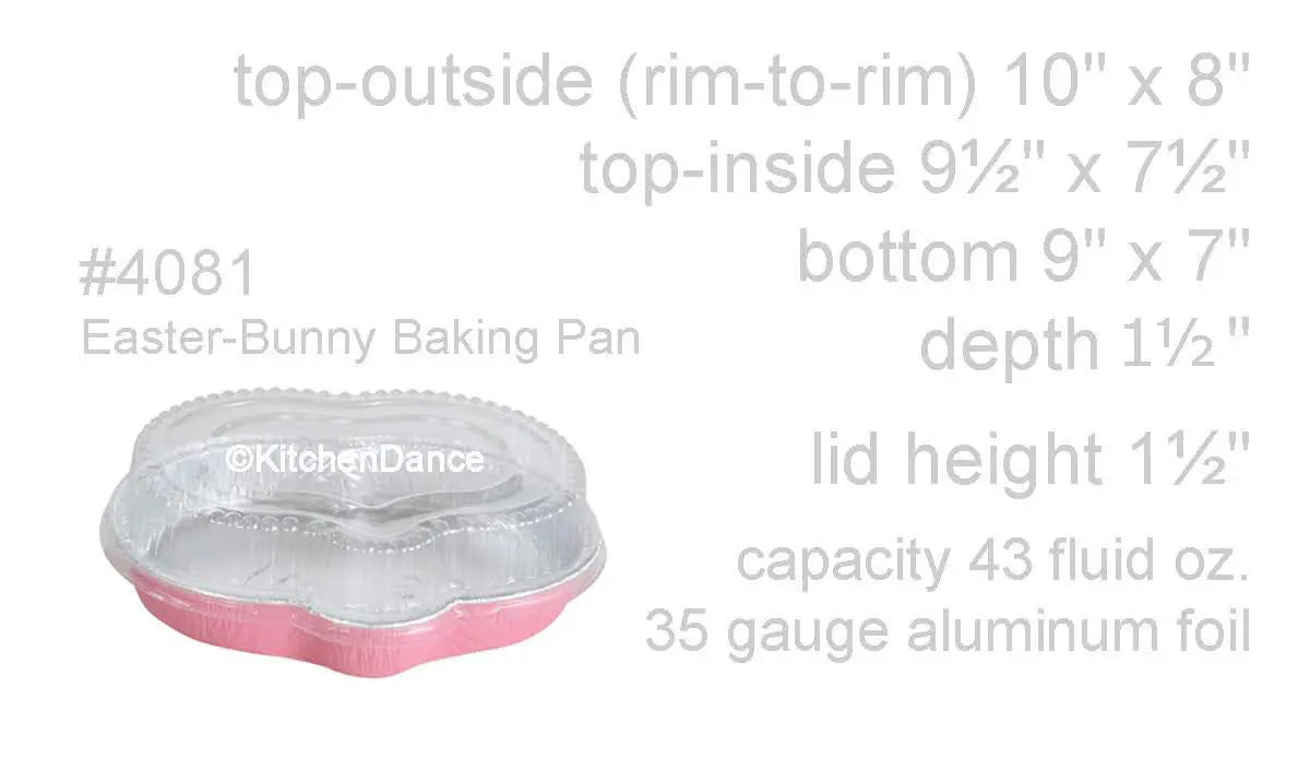 Easter Bunny Shaped Disposable Aluminum Foil Pan with Plastic Lid #4081P