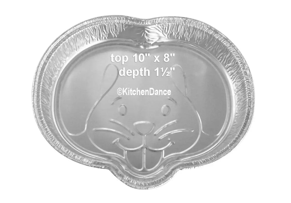 Easter Bunny Shaped Disposable Aluminum Foil Pan with Plastic Lid #4081P