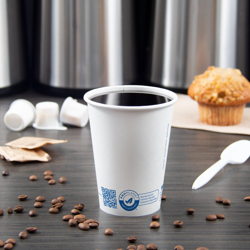 ProPlanet™ Seal 12 oz. SSP PCF Paper Hot Cup - Sleeve of 50 - #412RCN-PLANET