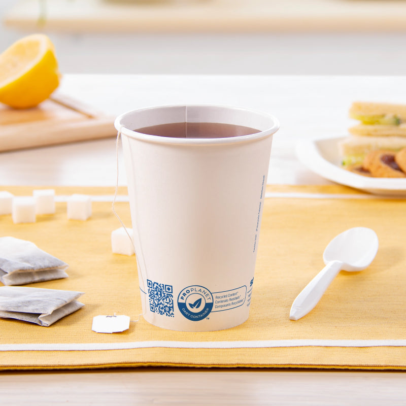 ProPlanet™ Seal 12 oz. SSP PCF Paper Hot Cup - Sleeve of 50 - #412RCN-PLANET