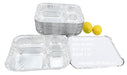 disposable aluminum foil 4-section carryout / takeout pans, food containers