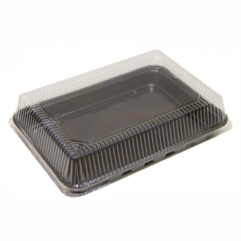 9" x 13" Black Quarter Size Oven Safe Heavy Weight Sheet Pan with High Dome Lid - #42082-37925