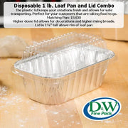 Plastic Lid for D & W Fine Pack  Aluminum Foil 1 lb. Mini Loaf Pan #PL-15430 D&W Fine Pack