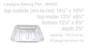 disposable aluminum foil lasagna pan, baking pan - large, deep, rectangle
