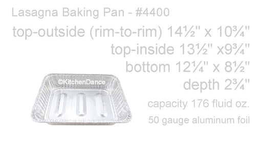 disposable aluminum foil lasagna pan, baking pan - large, deep, rectangle