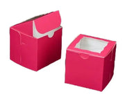 4" x 4" x 4" Colored Lock & Tab Box with Window - Pack of 10  #444W BRP Box shop