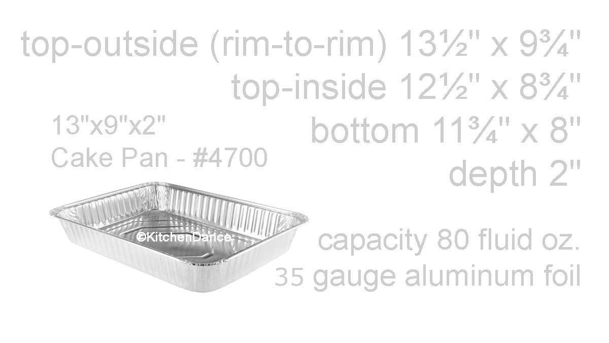 disposable aluminum foil cake pan, baking pan, 13"x9"x2"