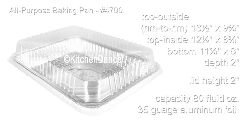 disposable aluminum foil all purpose baking pan, cake pan, food container with a plastic dome lid