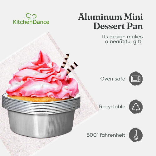 Disposable Mini Heart Shaped Foil Pan with Plastic Lid   #3055P KitchenDance