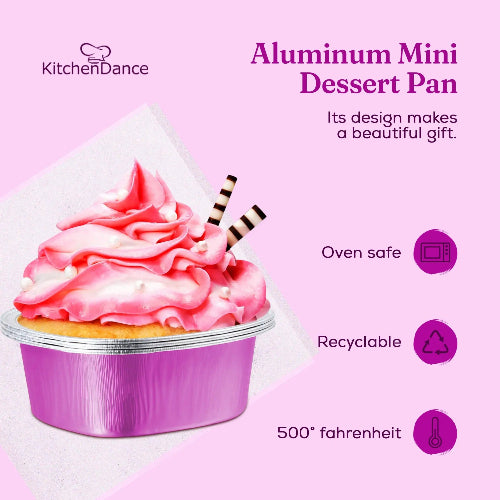 Disposable Mini Heart Shaped Foil Pan with Plastic Lid   #3055P KitchenDance