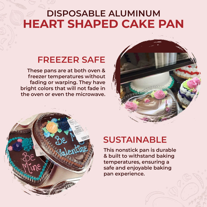 Disposable Heart Shaped Foil Pan with Plastic Dome Lid   #339P