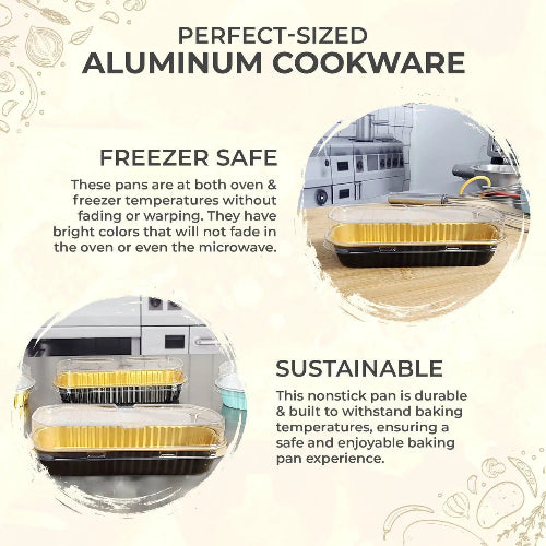 Rectangular Colored Aluminum Baking Tin with Plastic Lid - #A43P KitchenDance