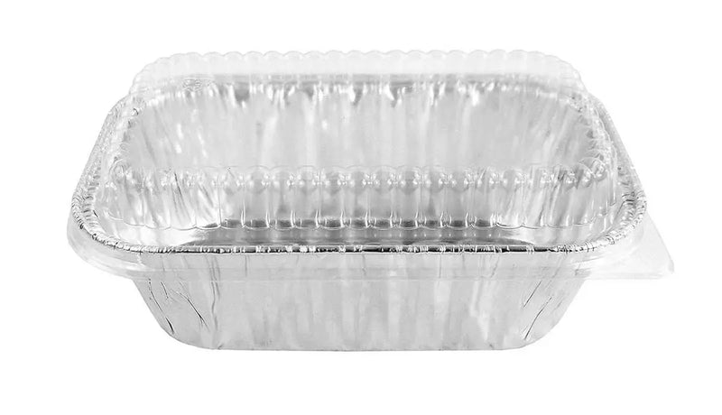 Disposable Aluminum Foil  1 lb. Mini Loaf Pan with Plastic Dome Lid  #5000P HFA Inc. -- Handi-foil of America