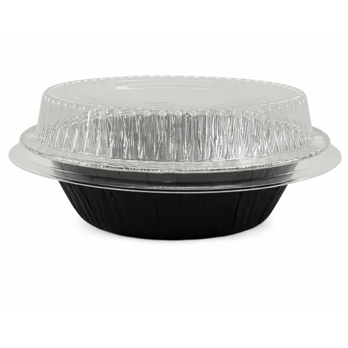 5" Aluminum Foil Disposable Tart Pan with Plastic Lid - #501P