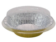5" Disposable Foil Tart / Pie Pan with Plastic Lid   #501P KitchenDance