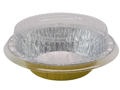5" Disposable Foil Tart / Pie Pan with Plastic Lid   #501P KitchenDance