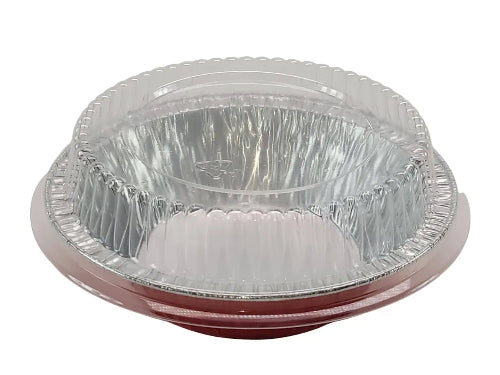5" Disposable Foil Tart / Pie Pan with Plastic Lid   #501P KitchenDance