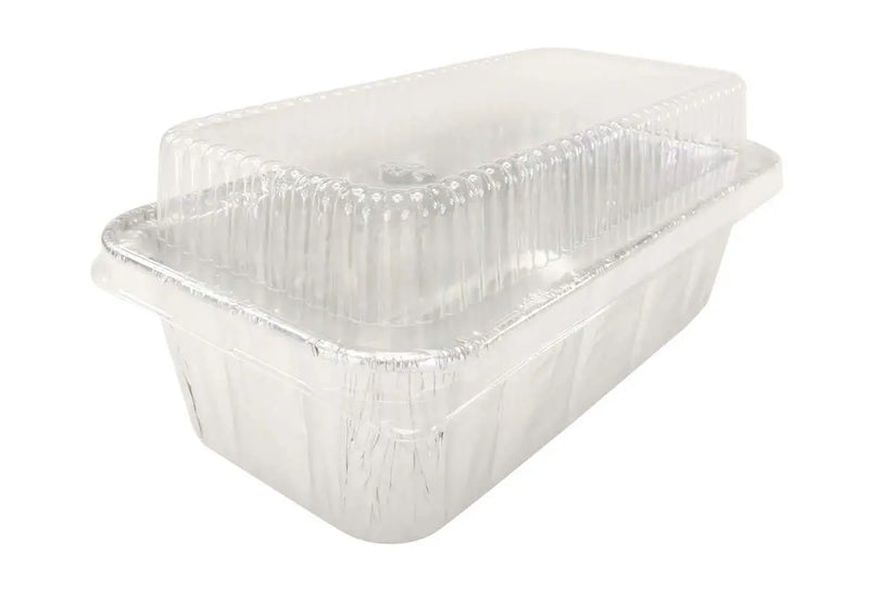 2 lb. Disposable Aluminum Foil Loaf Pan with Plastic Lid   #5100P HFA Inc. -- Handi-foil of America