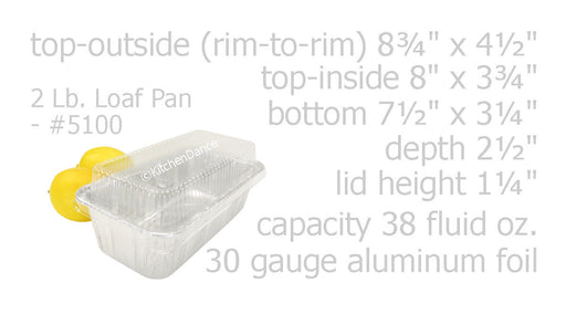 disposable aluminum foil 2 LB. loaf pan, carryout pan / takeout pan, baking pans, food container with plastic lid