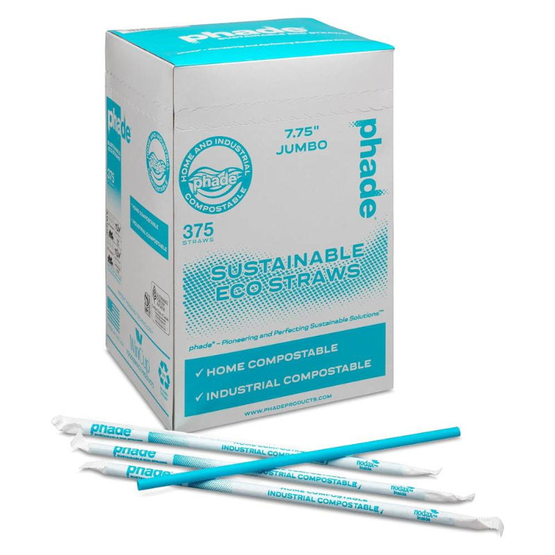 Phade® 7.75″ Jumbo Ocean Friendly Wrapped Sustainable Eco-Straws - Box of 375 - #511178