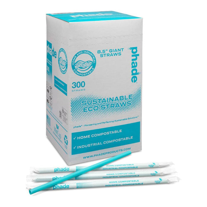 Phade® 8.5″ Giant Ocean Friendly Wrapped Sustainable Eco-Straws - Box of 300 - #511180
