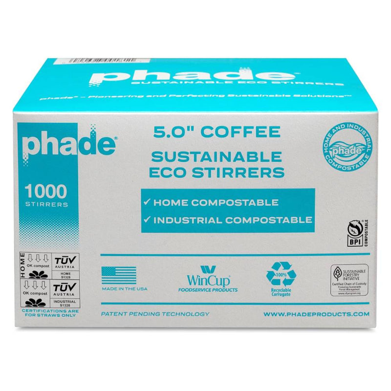 Phade® 5″ Ocean Friendly Sustainable Eco-Stirrers - Box of 1000 - #511181