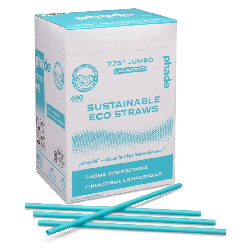 Phade® 7.75″ Jumbo Ocean Friendly Sustainable Unwrapped Eco-Straws - Box of 600 - #511204
