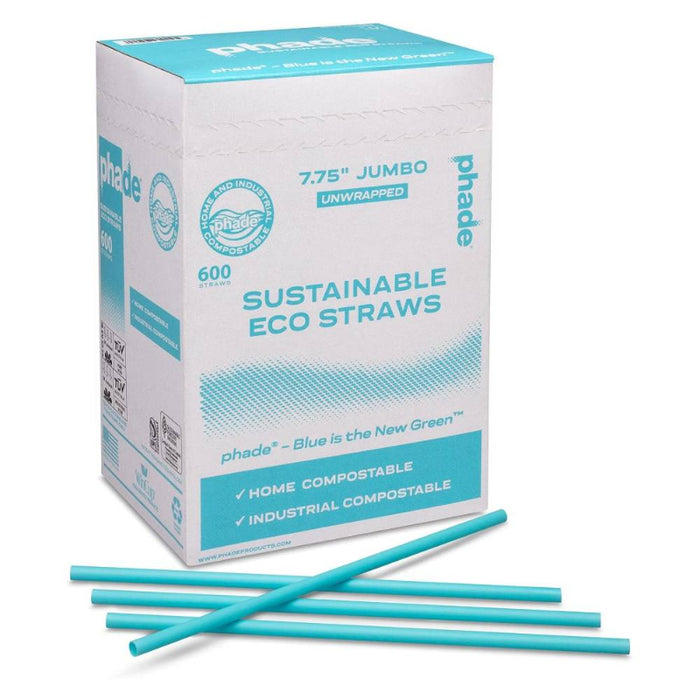 Phade® 7.75″ Jumbo Ocean Friendly Sustainable Unwrapped Eco-Straws - Box of 600 - #511204