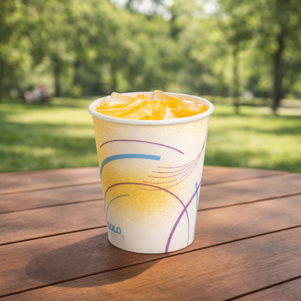 Dart Solo 5 oz. Treated Paper Cold Cup, Meridian® - Sleeve of 100 - #52MD-0062