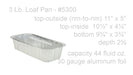 disposable aluminum foil 3 lb. loaf pan, baking pan, food containers