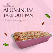 Colored 1½ lb. Shallow Foil Oblong Pan with Plastic Lid #6417P KitchenDance