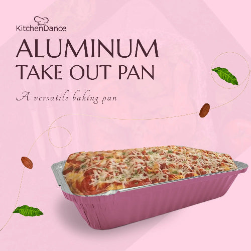 Colored 1½ lb. Shallow Foil Oblong Pan with Plastic Lid #6417P KitchenDance