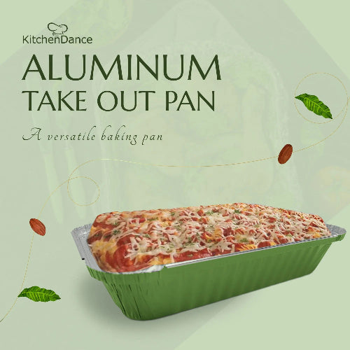Colored 1½ lb. Shallow Foil Oblong Pan with Plastic Lid #6417P KitchenDance