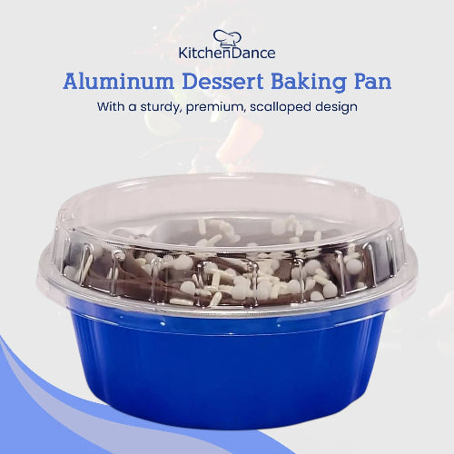 8 oz. Disposable Round Aluminum Foil Pan with Snap-on Plastic Lid #A8P KitchenDance