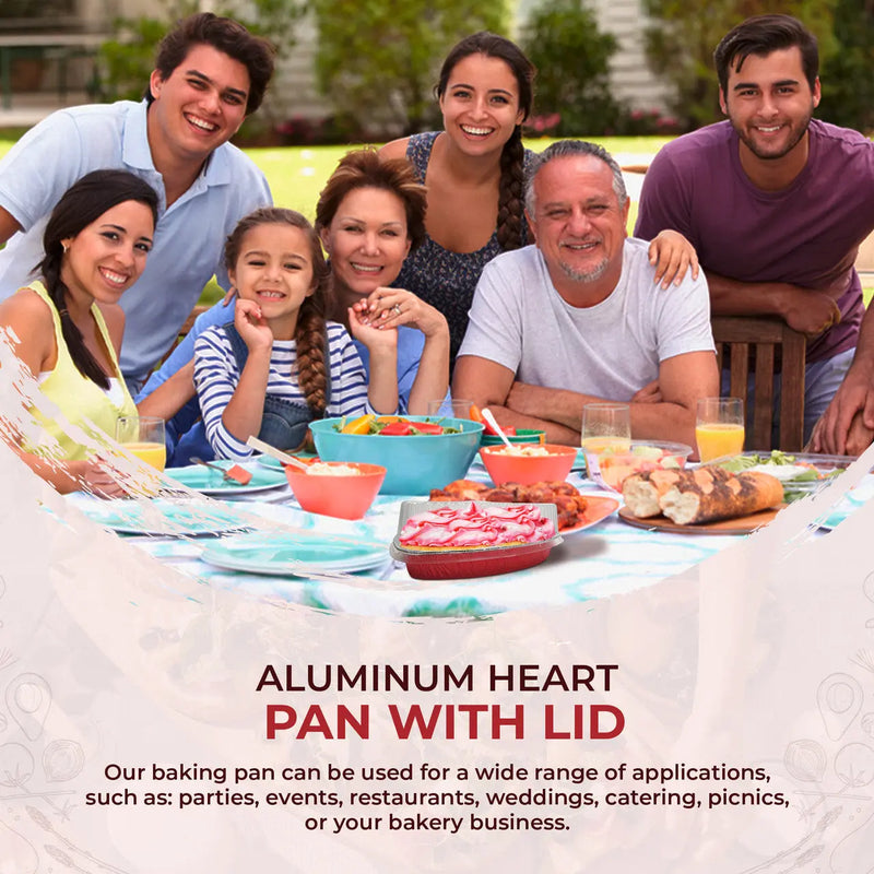 Disposable Heart Shaped Foil Pan with Plastic Dome Lid   #339P HFA Inc. -- Handi-foil of America